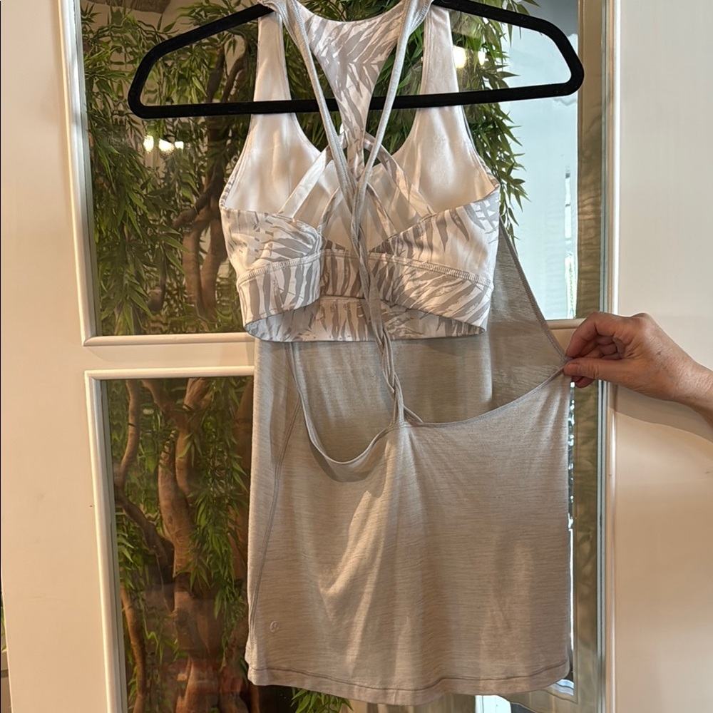 Lululemon Built in Sport Bra workout tank top light grey